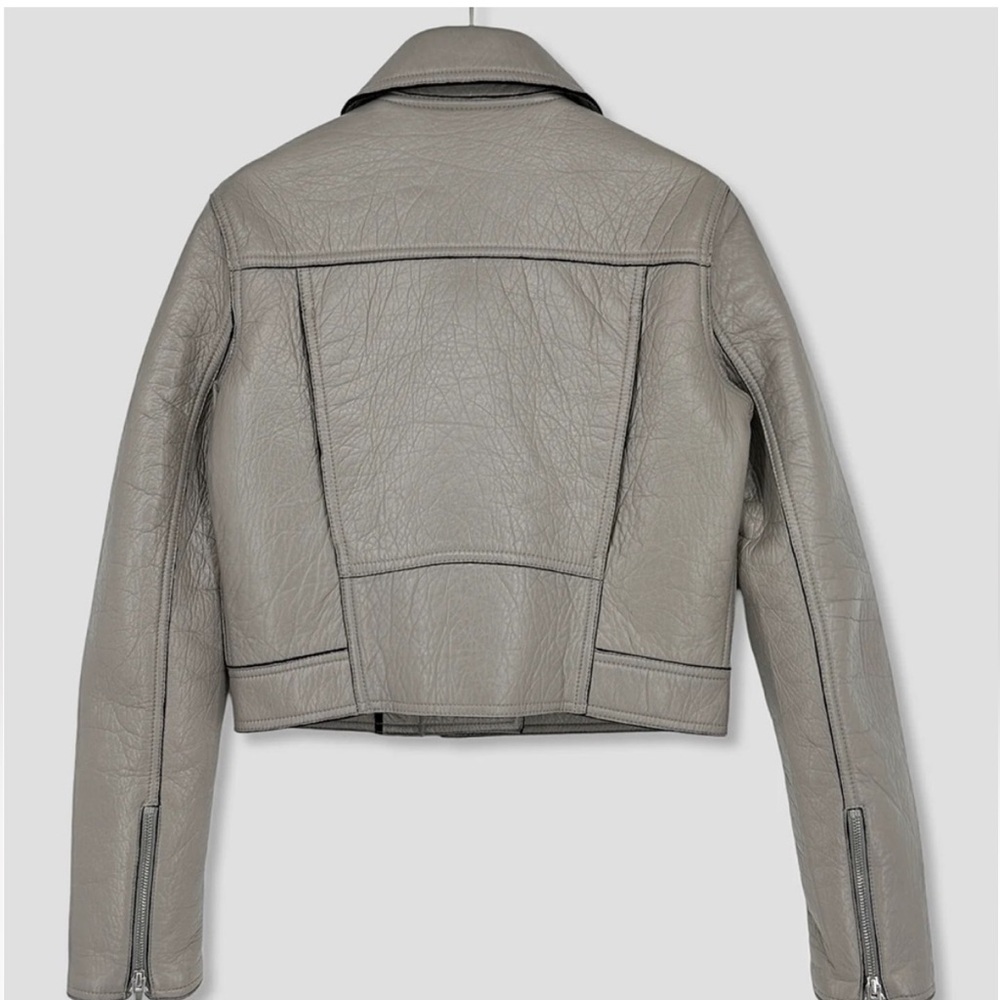 New T Alexander Wang Grey Leather Jacket - Picture 2 of 13